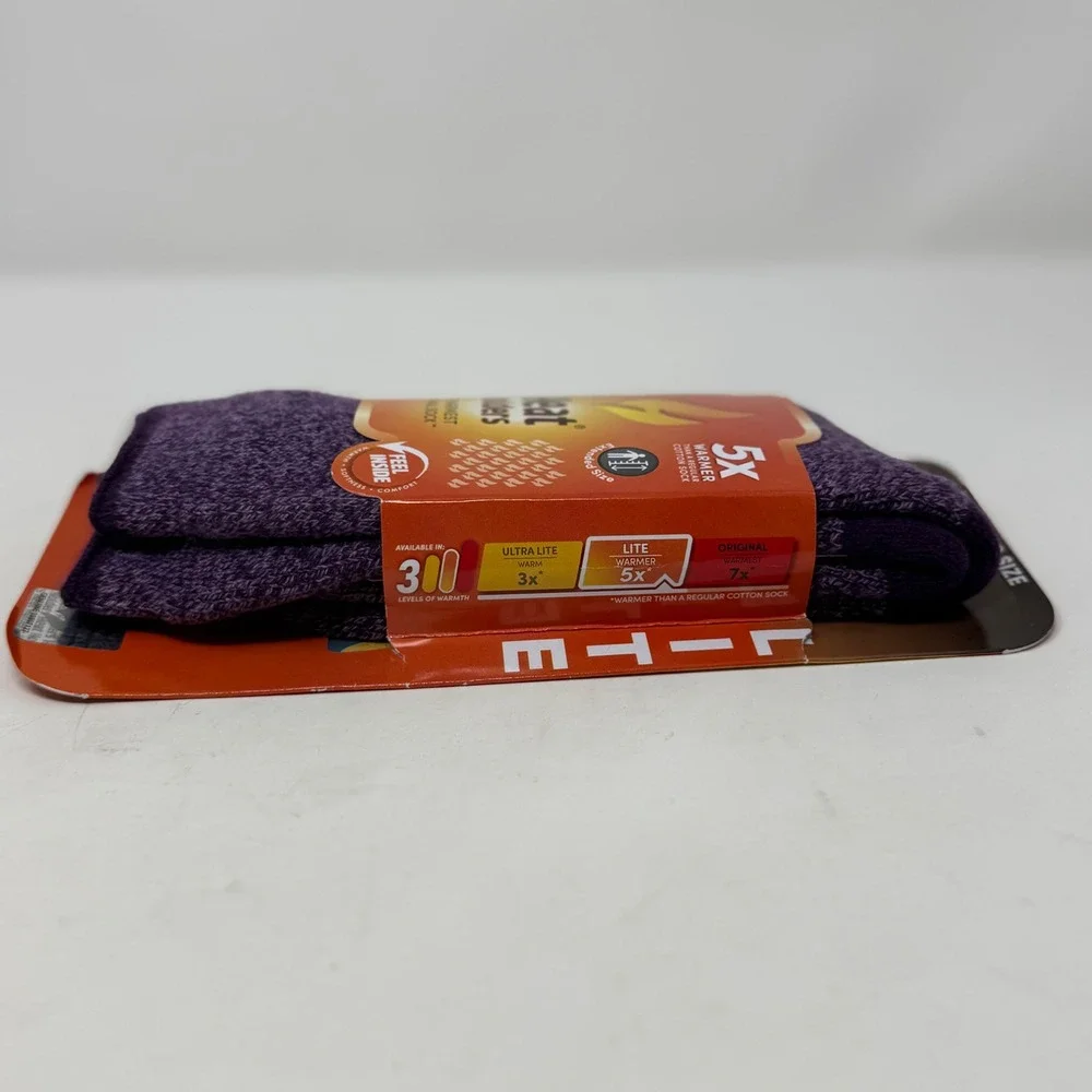 Heat Holders Lite Thermal Socks Women 8-13 Men 7-12 Purple HH1W08313 Winter Cozy